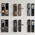 Modern Electronic Door Handles With Digital Keypad And Camera Security Features
