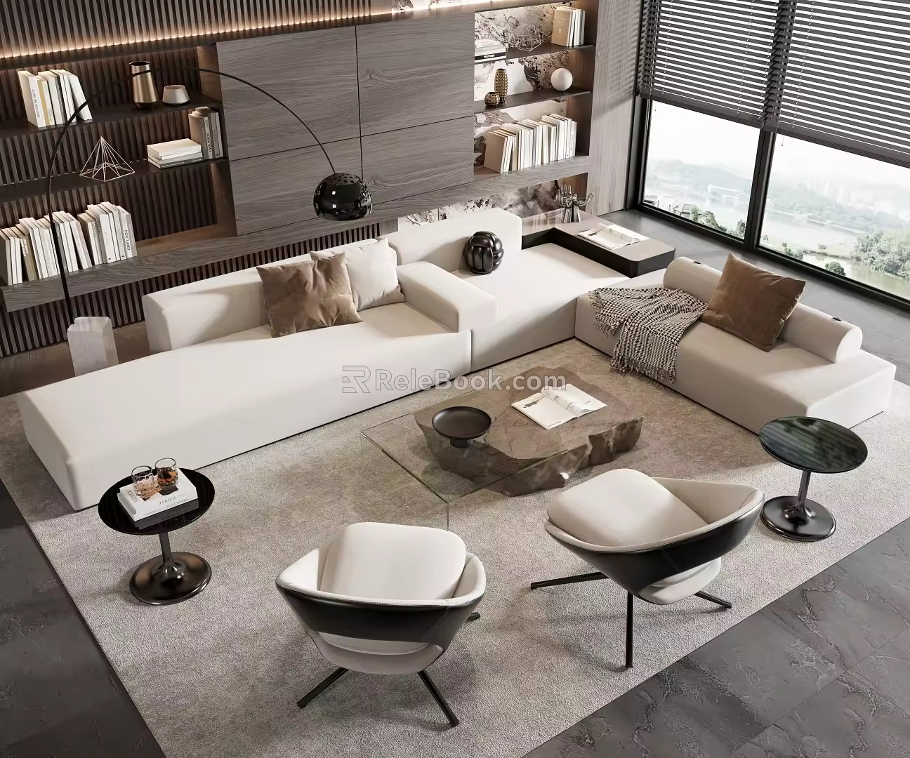 Modern sofa coffee table combination 3d model