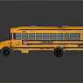 Yellow School Bus Exterior With School Bus Lettering And Side Windows