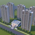New Chinese Style Gate Main Entrance Building Gate 3d model