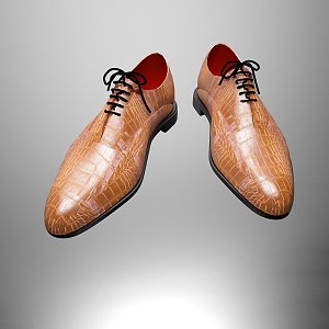 Leather Shoes Yellow Leather Shoes Men's Shoes 3d model