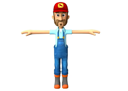 Cartoon Characters Anime Characters Farmer Cartoon Men Anime Men Modern Characters 3d model
