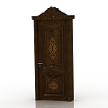 European-style interior door solid wood door 3d model