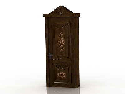 European-style interior door solid wood door 3d model