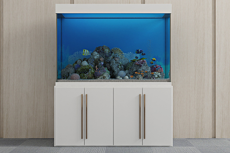 Modern fish tank ecological fish tank living room aquarium 3d model