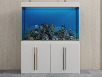 Modern fish tank ecological fish tank living room aquarium 3d model