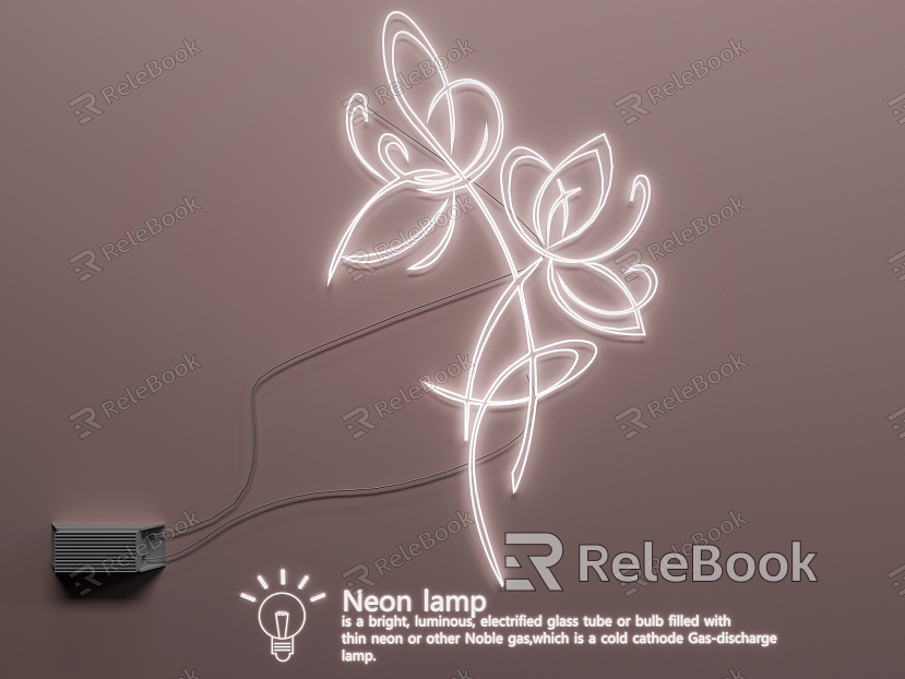 Neon lighting advertising luminous characters model