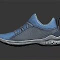 Blue Casual Sports Shoes With Light Blue Cross Laces White Sole And Speckled Upper Design