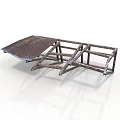 Industrial Metal Frame Structure With Sloped Sheet And Support Beams