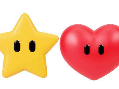 Modern stars love cartoon stars 3d model Modern stars love cartoon stars 3d model