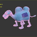 Cute Blue Cartoon Camel Plush Toy With Red Headband And Blue Patch
