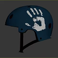 Blue Ventilated Sports Safety Helmet With White Graphic Design For Skateboarding And Cycling
