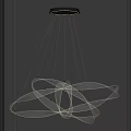 Modern Contemporary Chandelier With Curved Metal Frame And LED Lighting Design