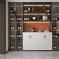 Modern Wine Cabinet With Glass Doors Wine Bottles White Cabinets And Decorative Items