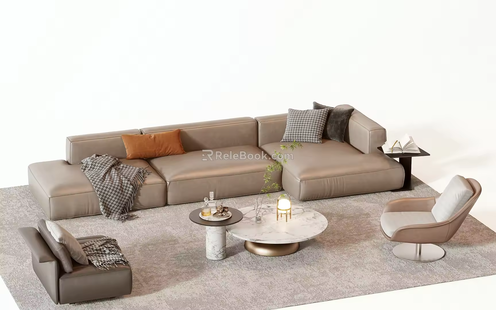 Sofa coffee table group 3d model