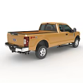 Ford Yellow Double Cab Pickup Truck With Cargo Bed And Modern Design