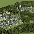 Aerial Planning Layout With Residential Buildings Green Spaces And Road Networks