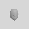 Game Film Character Head Model Featuring Minimalist 3D Design And Smooth Surface