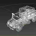 Green Military Truck With Camouflage Cargo Cover And Off Road Tires