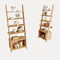 Wooden Storage Shelf with Colorful Pencils Toys Books and Small Decorations