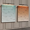 Modern Artistic Wall Decor With Gradient Color Cubes On Wooden Wall 3d model