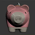 Sweet Pink Pig Shaped Piggy Bank With Gray Hooves And Pink Snout