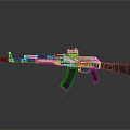 Modern Tactical Assault Rifle With Black Silver Finish And Optic Sight