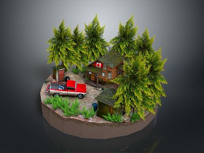 Cartoon Landscape Animation Landscape Rural Landscape Painting Outdoor Landscape Rural Landscape 3d model