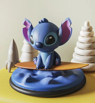 Modern Stitch Handmade Disney Children's Toys Stitch Furnishings Cartoon Trendy Play Ornaments Furnishings 3d model