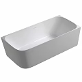 Modern Freestanding White Bathtub With Sleek Rectangular Design And Smooth Surface