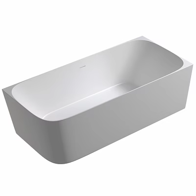 Modern Freestanding White Bathtub With Sleek Rectangular Design And Smooth Surface 3d model