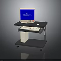 Ergonomic Computer Desk Furniture With Monitor Keyboard Tray And Mouse