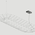 Modern Chandelier With Numerous Small Lights In Irregular Net Like Structure Design 3d model