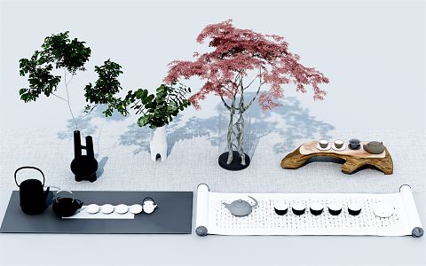 New Chinese Tea Set 3d model