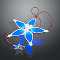 Stylish Unique Blue Star Shaped Clothing Accessory Pendant With Brown Cord