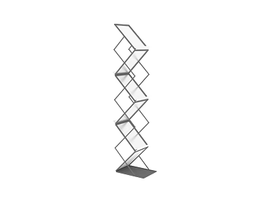 Modern Geometric Bookshelf With Interlocking Open Shelves And Tall Sleek Structure 3d model