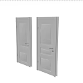 Modern White Hinged Doors With Frames Against Gray Wall In Home Interior Design 3d model