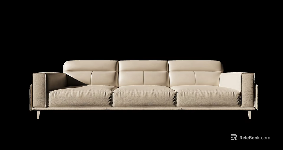 Comfortable Modern Beige Single Sofa With Soft Fabric And Sleek Design 3d model