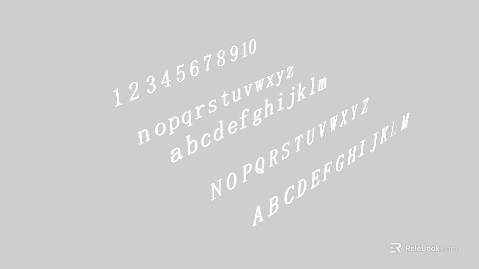 Premium Uppercase Lowercase Letters Numbers Decorative Stickers For DIY Crafts 3d model 