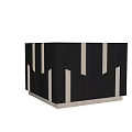 Modern Corner Table With Black Wooden Frame And Silver Accent Strips Design 3d model