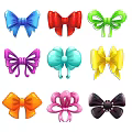 Various Colorful Bow Pendants With Different Styles And Vibrant Colors