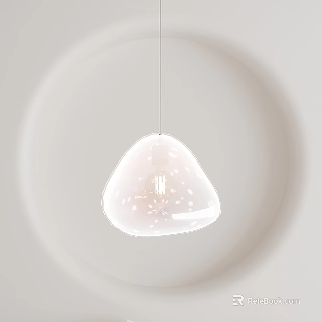 Minimalist White Pendant Light With Unique Triangular Shape And Hollow Design For Interior Illumination 3d model