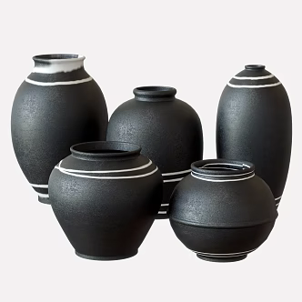 Middle Ancient Style Pottery Pot Utensils Ceramic Pottery Pottery Pot Vase 3d model
