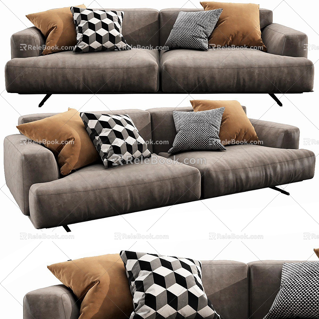 Modern Multi-Person Sofa Sofa Two-Person Sofa Casual Sofa Living Room Sofa Leather Sofa Corner Sofa 3d model