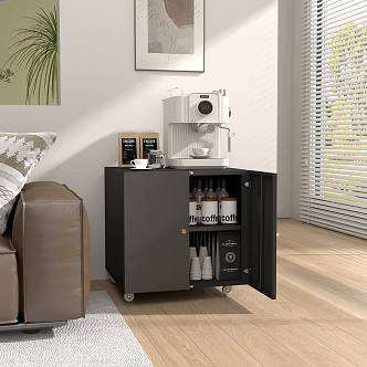 Cream Style Living Room Mini Water Bar Storage Cabinet Tin Cabinet Coffee Machine 3d model
