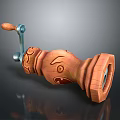 Wooden Electronic Spice Grinder With Carved Patterns And Metal Handle