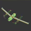 White Multirotor Drone With Long Wings And Landing Gear Design Structure 3d model