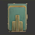 Turquoise And Gold Decorative Storage Box With Geometric Patterns And Ornate Details