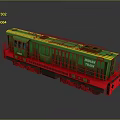 Indian Railways Green Red Locomotive Model With Yellow Railings And Detailed Design