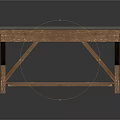 Modern Coffee Table With Gray Top And Wooden Crossed Legs Design